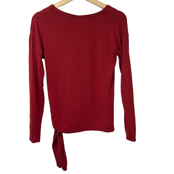A New Day Red Long Sleeve shirt with Lower Waist Tie - Picture 4 of 5